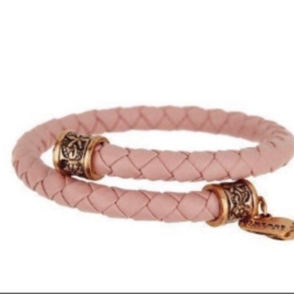 Alex and Ani Vintage 66 Pink Leather Wrap Bracelet